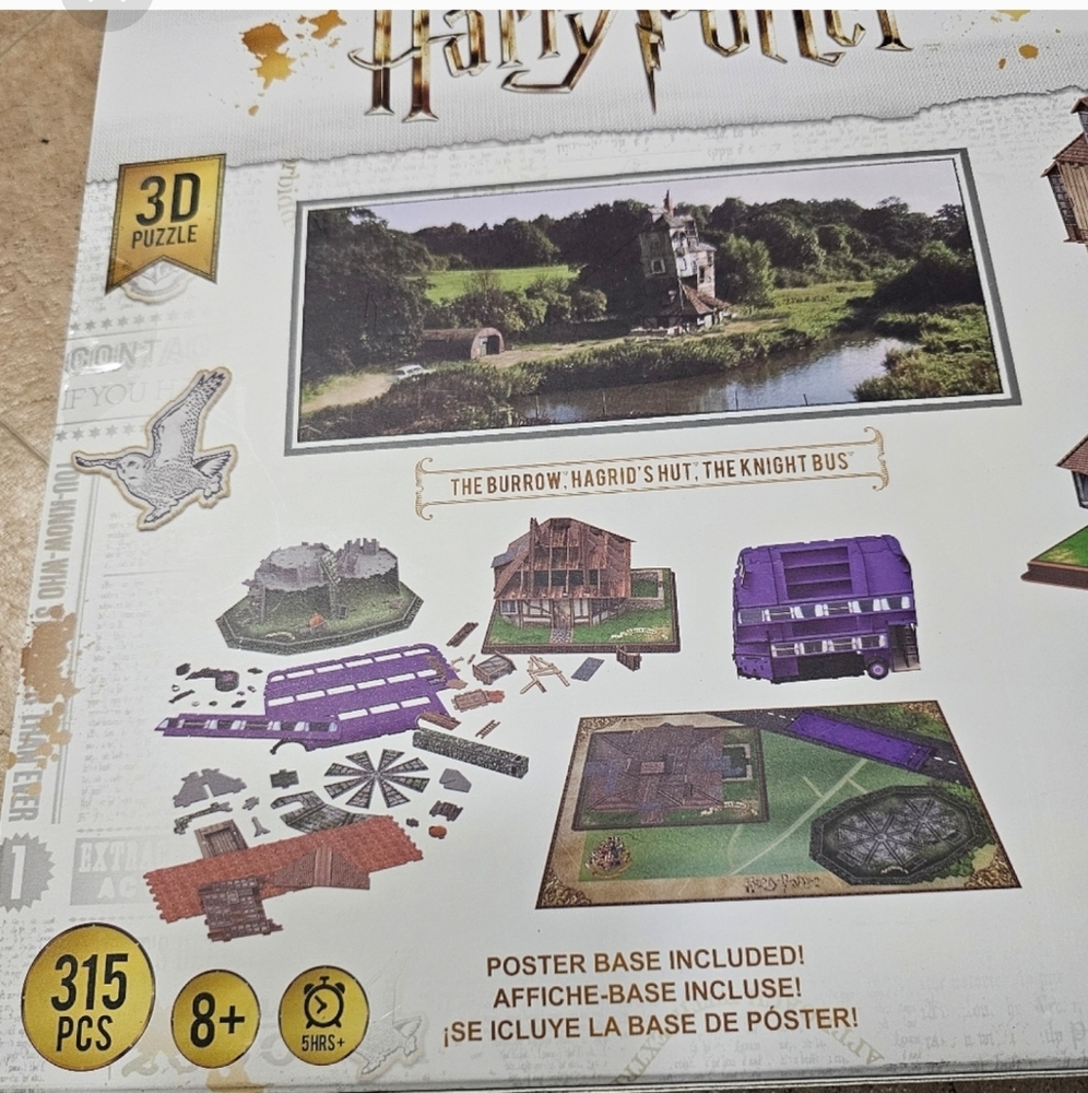 Harry Potter 3D Puzzle The Burrow, Hagrid's Hut and Knight Bus new - Picture 6 of 6